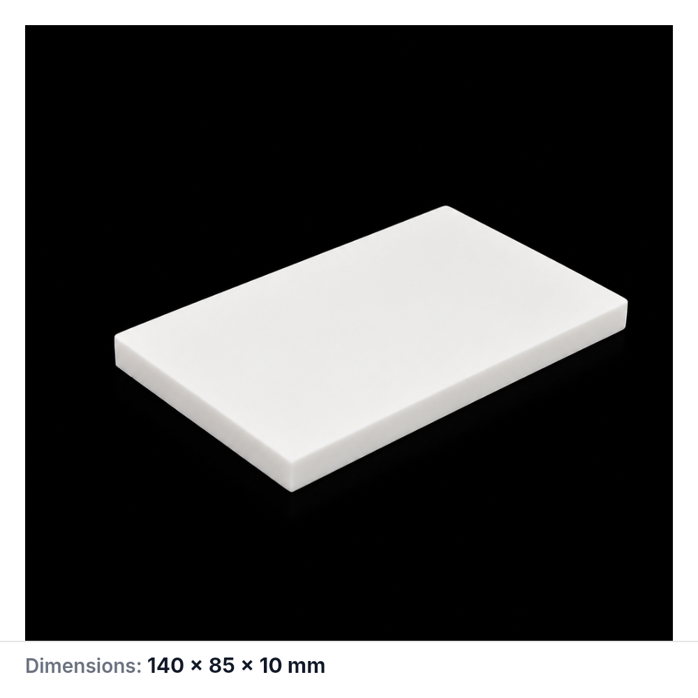 (MQAPS071) Rectangular Alumina Setter Plate, 140 × 85 × 10 mm