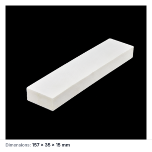 (MQAPS076) Rectangular Alumina Setter Plate, 157 × 35 × 15 mm