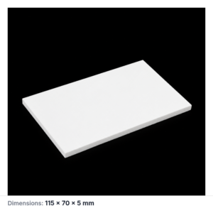 (MQAPS079) Rectangular Alumina Setter Plate, 115 × 70 × 5 mm