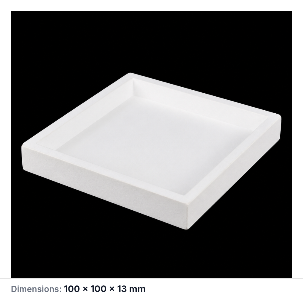 (MQAPS083) Alumina Sagger, 100 × 100 × 13 mm