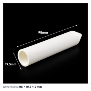 (MQATU001) Alumina Tube with Tapered Closed End, Ø19.5 × 98 mm