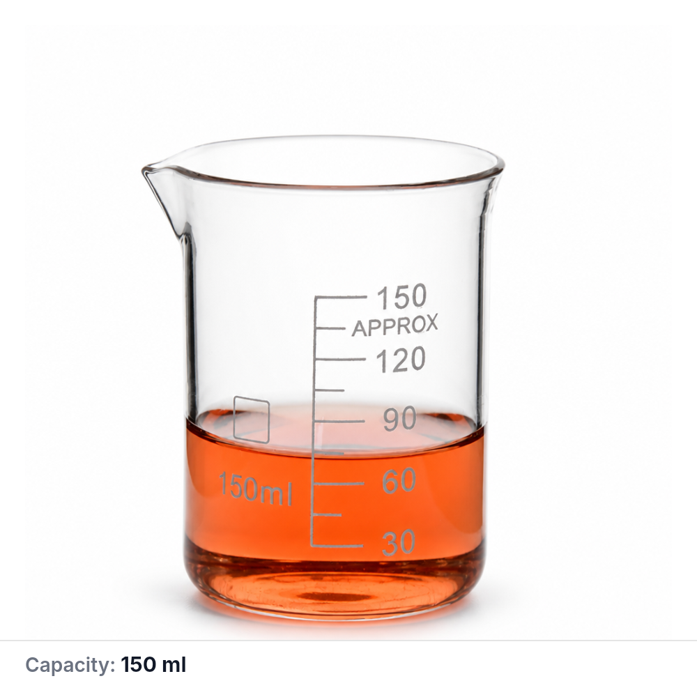 Quartz Beaker, 150 mL, Spouted, Quartz, 1 Piece