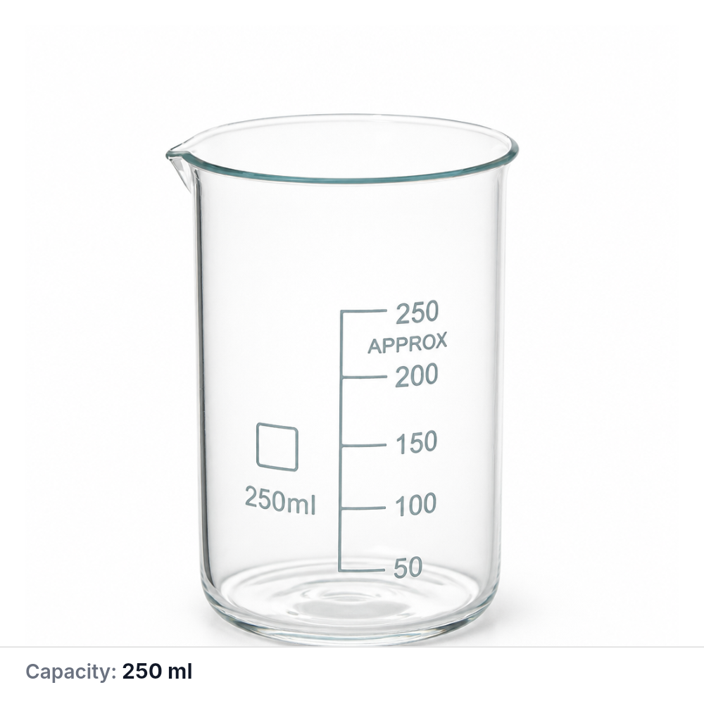 Quartz Beaker, 250 mL, Quartz, 1 Piece
