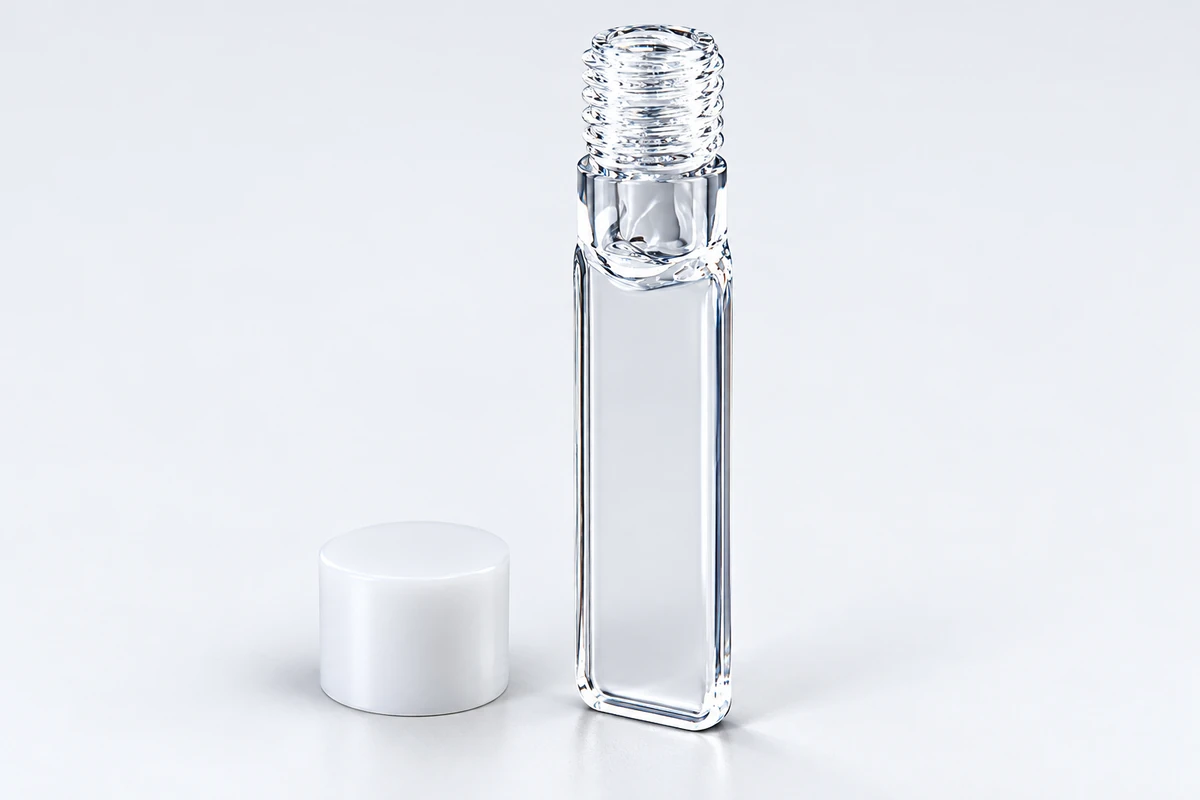 0.3 mm Screw-Top Quartz Cell: A Short Path Below a Wide Neck (MQQFL034)
