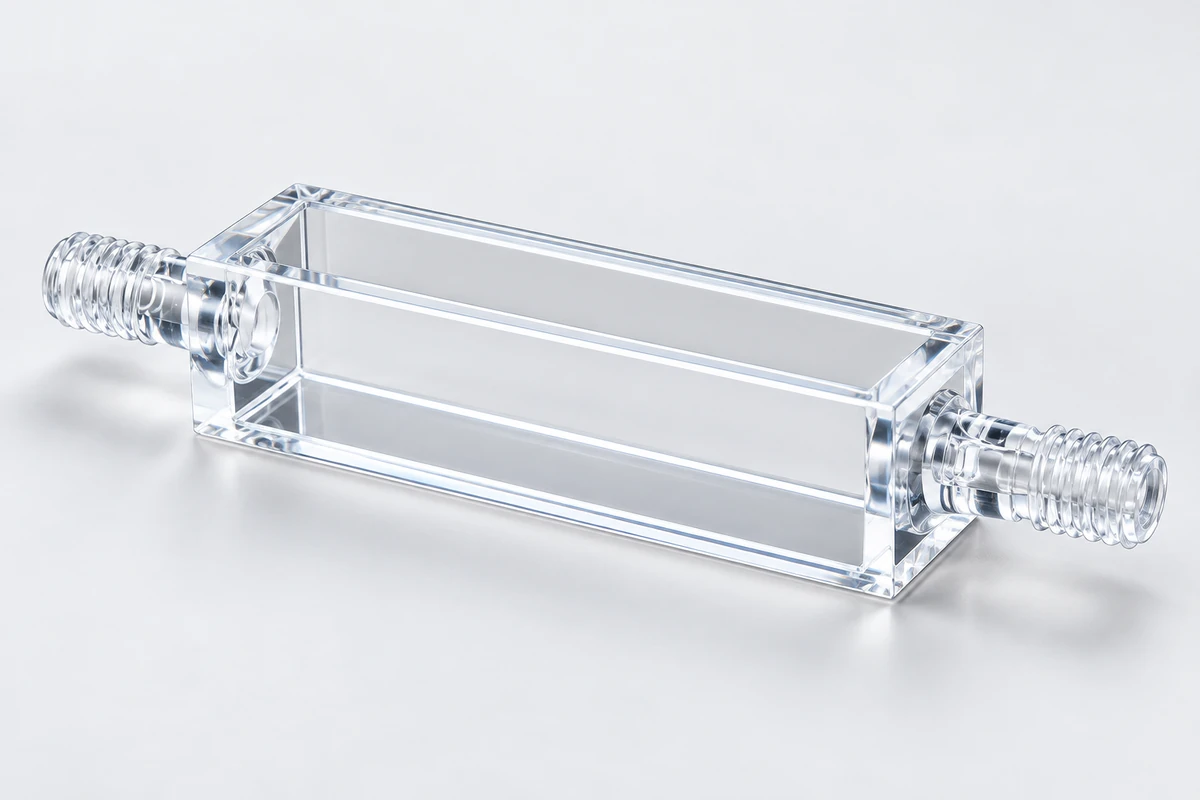 M6 Quartz Flow Cell: Leaving Room for Both Connections (MQQSC042)